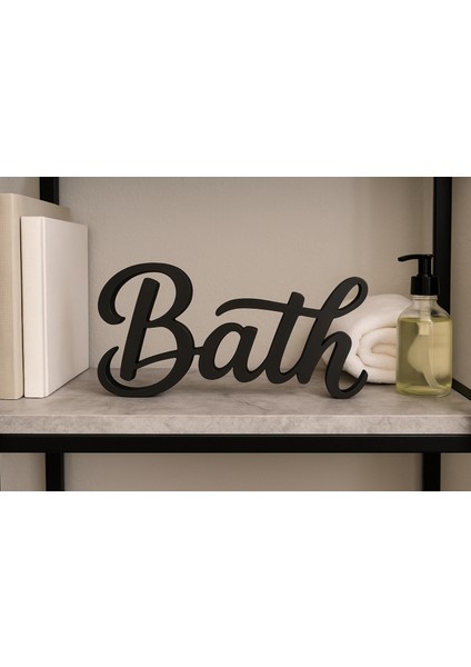 Bath Yazılı Dekoratif Banyo Biblosu | Banyolar Için Şık Dekor modelleri