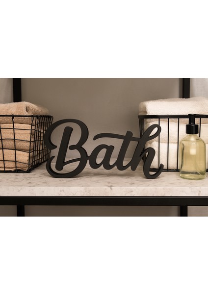 Bath Yazılı Dekoratif Banyo Biblosu | Banyolar Için Şık Dekor fırsatları