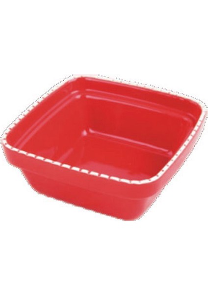 Dog Square Ceramic Bowl 550 ml -Red Nrmsa