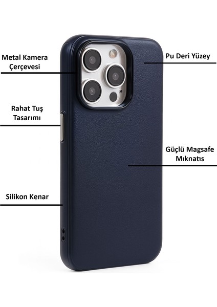 Apple iPhone 15 Pro Kılıf Pu Deri Magsafe Uyumlu Silikon Kapak fırsatları