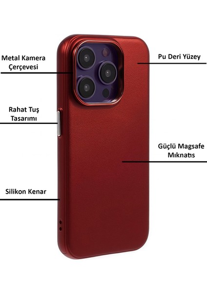 Apple iPhone 15 Pro Kılıf Pu Deri Magsafe Uyumlu Silikon Kapak fiyatları