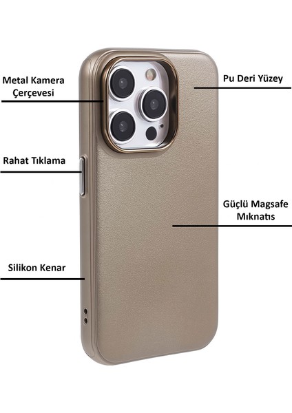 Apple iPhone 15 Pro Kılıf Pu Deri Magsafe Uyumlu Silikon Kapak fırsatları