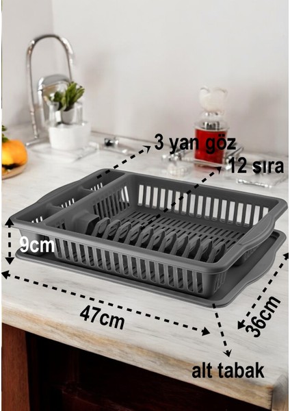 Turk Bulaşık Durulama Sepeti Tabaklık Bulaşık Kurutmalık Gri Alessi - MCT4296-4695 fiyatları