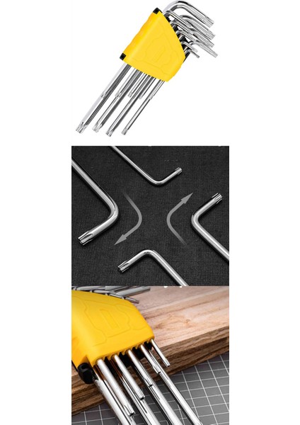 Turk Yıldız Torx Combination 9 Parça Alyan Seti - MCT4664-3921