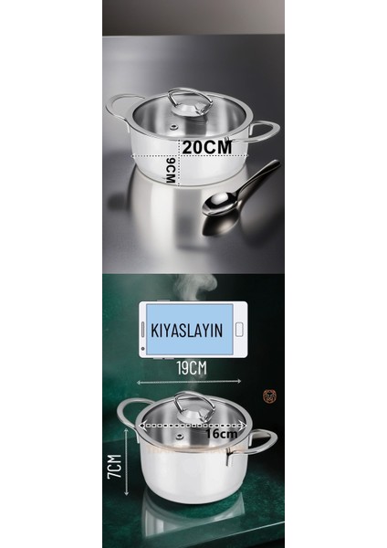 Turk Derin ve Basık Tencere Seti - MCT6597-7445