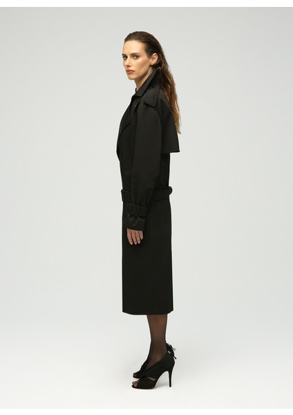 Siyah Kadın Trençkot Victoria Su Geçirmez Trençkot fiyatları
