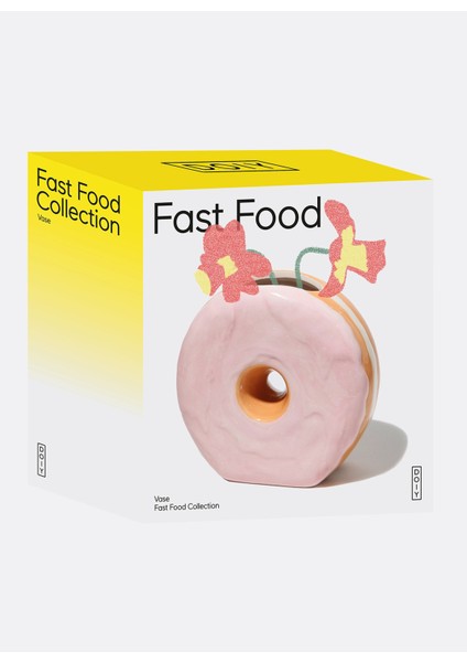 Çok Renkli Vazo Doıy Fast Food Donut Vazo Pembe fırsatları