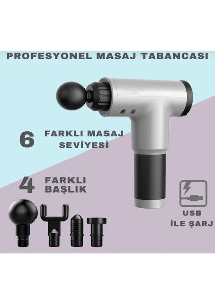 6 Kademe Şarjlı Profesyonel Masaj Aleti, 4 Başlık Seçeneği fiyatları
