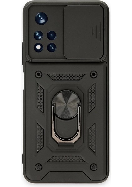 Xiaomi Redmi Note 11T Kılıf Pars Lens Yüzüklü Silikon - Siyah modelleri