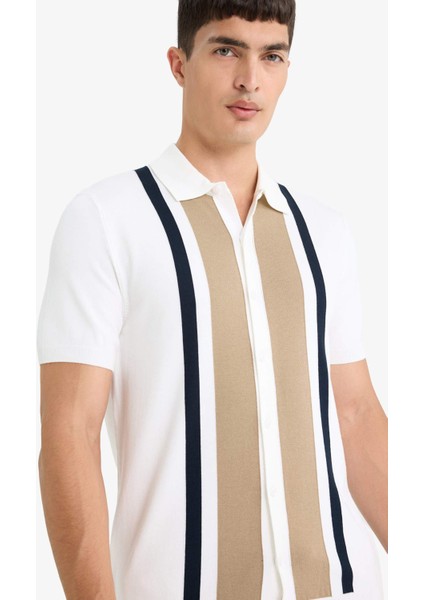 Standart Fit Polo Yaka Triko Kısa Kollu Tişört E3450AX25SM
