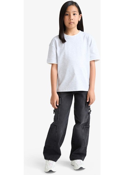 Kız Çocuk Relax Fit Ribana Kısa Kollu Tişört F8488A825HS fiyatları