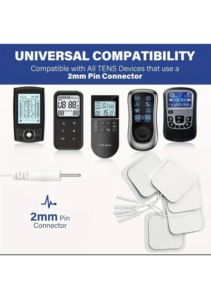 5 Paket, 20 Adet 5x5 cm Güçlendirilmiş Yapışkanlı Tens Elektrod Pedi