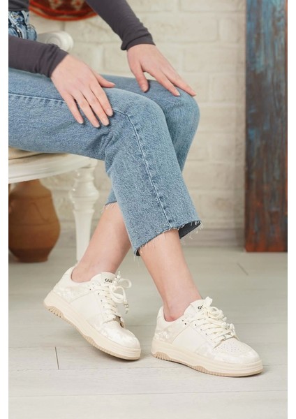25Y391 Kadın Günlük Spor Ayakkabı Bej