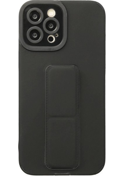 iPhone 12 Pro Kılıf Mega Standlı Silikon - Siyah fırsatları
