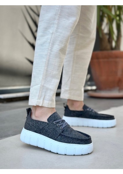 BA0676 Boa Gri Keten Yüksek Taban Erkek Yazlık Ayakkabı fiyatları
