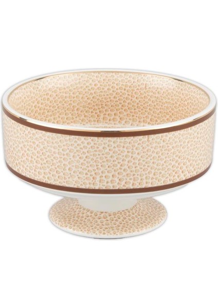 Micasa Desenli Ekru Ayaklı Kurabiyelik 13 x 8 cm