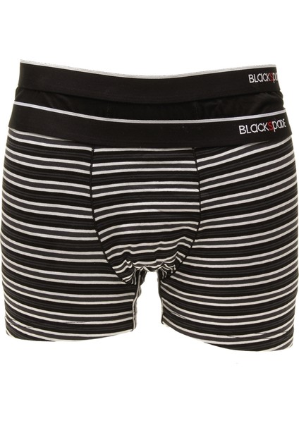 Erkek Boxer 2'li Paket Stripes 9551 - Siyah