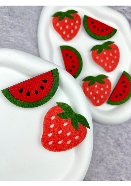 Karpuz ve Çilekli Saçsız Bebek Tokası 2'li