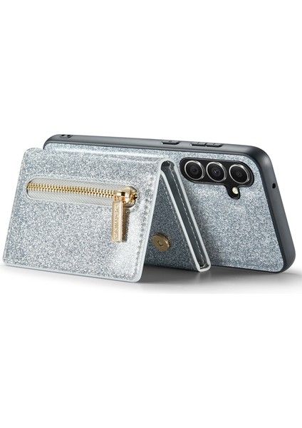 Samsung Galaxy S23 Fe Kickstand Telefon Kılıfı Parıltılı Deri Kaplamalı Pc+Tpu Kılıf Çıkarılabilir Cüzdan ile (Yurt Dışından) modelleri