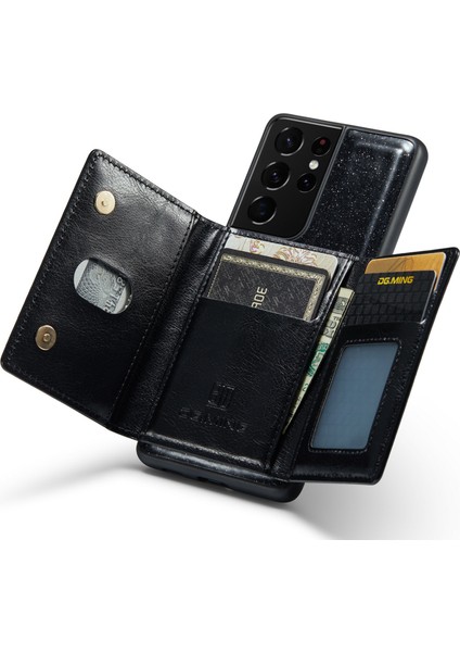 Samsung Galaxy S21 Ultra 5g Parıltılı Manyetik Çıkarılabilir Fermuarlı Cep Kılıfı Kickstand Pu Deri Kaplamalı Pc + Tpu Koruyucu Telefon Kılıfı (Yurt Dışından) fiyatları