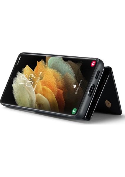 Samsung Galaxy S21 Ultra 5g Parıltılı Manyetik Çıkarılabilir Fermuarlı Cep Kılıfı Kickstand Pu Deri Kaplamalı Pc + Tpu Koruyucu Telefon Kılıfı (Yurt Dışından) fırsatları