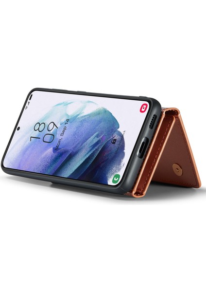 Samsung Galaxy S21 4g / 5g 2'si 1 Arada Simli Pu Deri Kaplamalı Pc + Tpu Düşmeye Karşı Manyetik Çıkarılabilir Fermuarlı Cüzdan Telefon Kılıfı Kickstand ile (Yurt Dışından) fırsatları