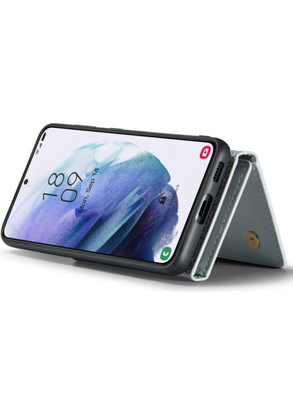 Samsung Galaxy S21 4g / 5g 2'si 1 Arada Simli Pu Deri Kaplamalı Pc + Tpu Düşmeye Karşı Manyetik Çıkarılabilir Fermuarlı Cüzdan Telefon Kılıfı Kickstand ile (Yurt Dışından) fırsatları