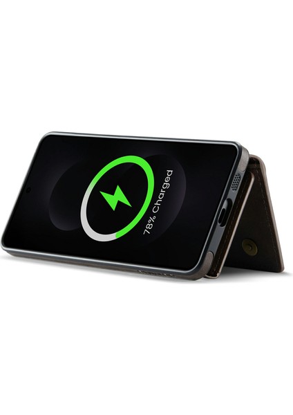 Samsung Galaxy S25 Edge Çıkarılabilir Manyetik Deri Telefon Kılıfı Kart Yuvaları ile (Yurt Dışından)