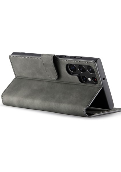 Samsung Galaxy S23 Ultra Retro Pu Deri Düşmeye Karşı Kapaklı Flip Stand Cüzdan Telefon Kılıfı (Yurt Dışından) modelleri