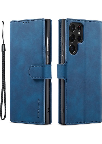 Samsung Galaxy S23 Ultra Retro Pu Deri Düşmeye Karşı Kapaklı Flip Stand Cüzdan Telefon Kılıfı (Yurt Dışından)