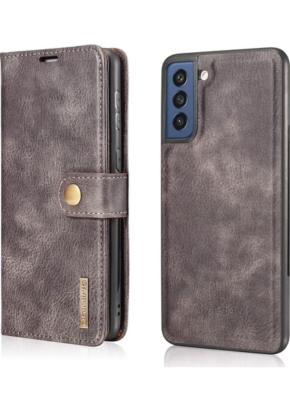 Samsung Galaxy S21 Fe Çıkarılabilir 2'si 1 Arada Bölünmüş Deri Cüzdan Kılıf Standı Folio Manyetik Telefon Kılıfı (Yurt Dışından)