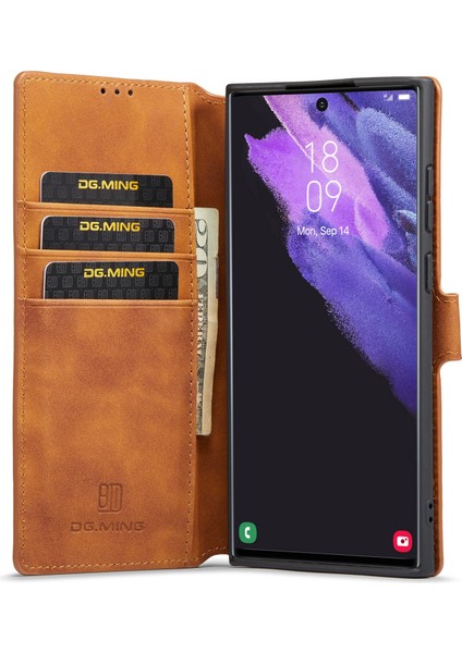 Samsung Galaxy S23 Ultra Retro Pu Deri Düşmeye Karşı Kapaklı Flip Stand Cüzdan Telefon Kılıfı (Yurt Dışından) fiyatları