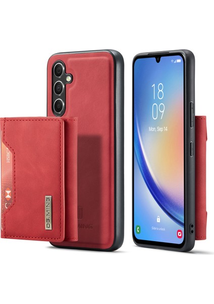 Samsung Galaxy A14 4g / 5g Pu Deri Kaplamalı Pc + Tpu Kickstand Telefon Kılıfı Çıkarılabilir Cüzdan Kapağı (Yurt Dışından)