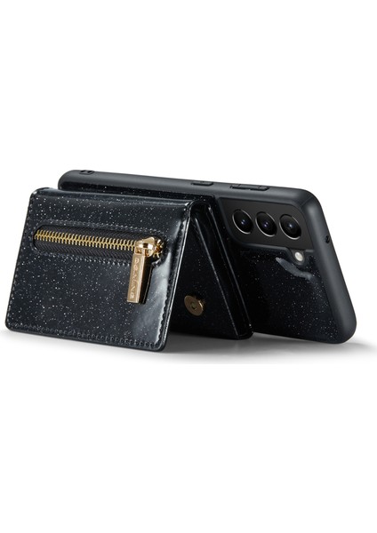 Samsung Galaxy S21 Fe 5g Manyetik Çıkarılabilir Tasarım Parıltılı Bling Tozu Pu Deri Kılıf Pc + Tpu Fermuarlı Cep Cüzdan Ayaklı Telefon Kılıfı (Yurt Dışından) modelleri