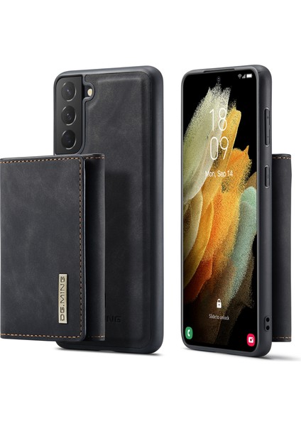 Samsung Galaxy S21 5g/4g Çıkarılabilir Cüzdan Tasarım Deri Kaplamalı Tpu + Pc Kılıfı Kickstand ile (Yurt Dışından)