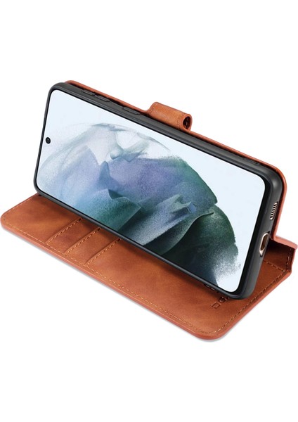Samsung Galaxy S21 Fe Retro Stil Tam Koruma Deri Cüzdan Standı Telefon Kılıfı (Yurt Dışından) fırsatları