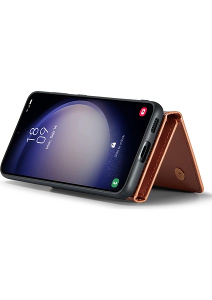 Samsung Galaxy S23 Fe Kickstand Telefon Kılıfı Parıltılı Deri Kaplamalı Pc+Tpu Kılıf Çıkarılabilir Cüzdan ile (Yurt Dışından) modelleri