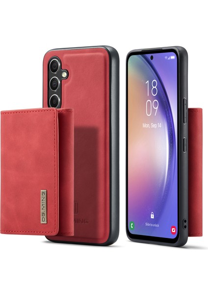 Samsung Galaxy A54 5g Pu Deri Kaplamalı Pc+Tpu Kickstand Kılıfı Manyetik Çıkarılabilir Cüzdan Telefon Kılıfı (Yurt Dışından)