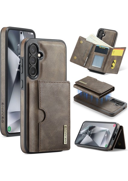 Samsung Galaxy S25 Manyetik Cüzdan Pu + Pc + Tpu Telefon Kılıfı (Yurt Dışından)