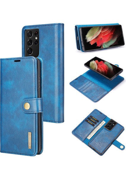 Samsung Galaxy S21 Ultra 5g Çıkarılabilir 2'si 1 Arada Pc Kılıfı Çizilmez Bölünmüş Deri Kılıf (Yurt Dışından)