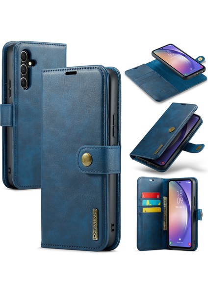 Samsung Galaxy A54 5g Bölünmüş Deri Stand Cüzdan Telefon Kılıfı Manyetik Çıkarılabilir Koruyucu Kılıf (Yurt Dışından)