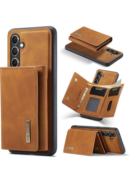 Samsung Galaxy S23 Fe Deri Kaplamalı Tpu+Pc Telefon Kılıfı Kickstand Çıkarılabilir Cüzdan Kapağı (Yurt Dışından)