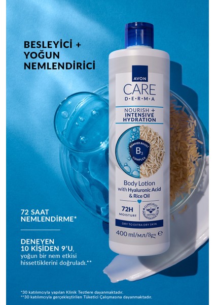 Care Derma Besleyici + Yoğun Nemlendirici Hyalüronik Asit ve Pirinç Yağı İçeren Vücut Losyonu 400 ml modelleri