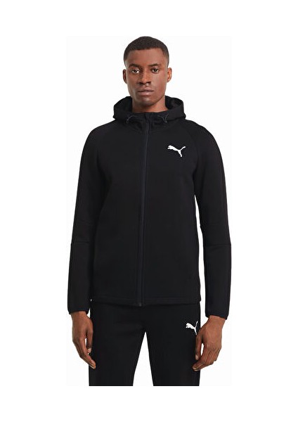 Erkek Puma Black Puma Evostrıpe Core Fz Hoodie Siyah Erkek Hoodie