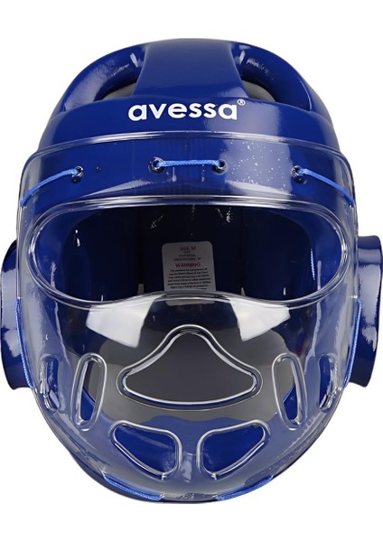 TKSK-100 Blue-S Camlı Taekwondo Kaskı S Beden Mavi