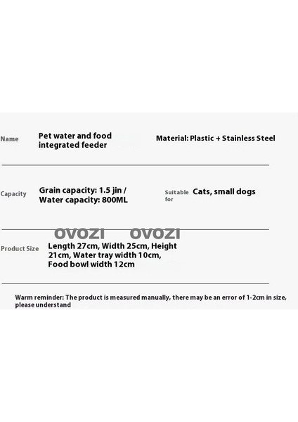 Ovozı Pet Otomatik Içme ve Besleme Cihazı (Yurt Dışından) fiyatları