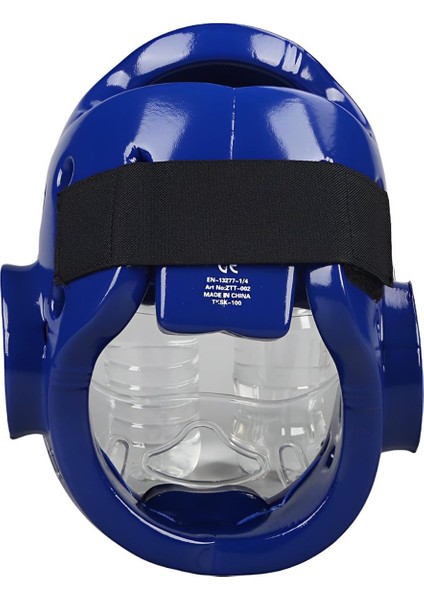 TKSK-100 Blue-L Camlı Taekwondo Kaskı L Beden Mavi