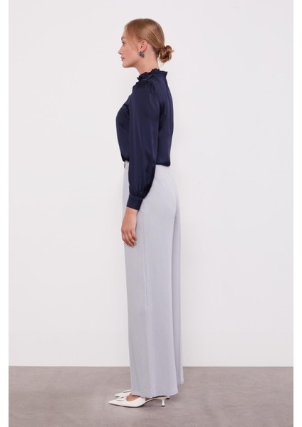 Gri Kemerli Palazzo Pantolon modelleri