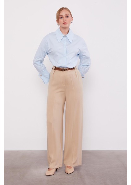 Bej Kemerli Palazzo Pantolon fiyatları