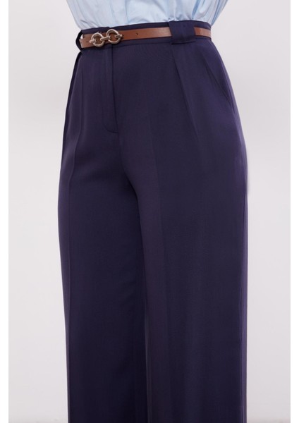 Lacivert Kemerli Palazzo Pantolon fırsatları